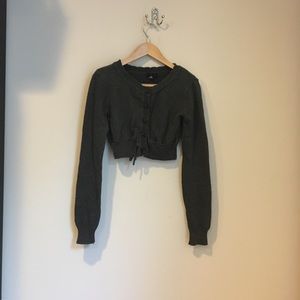 H&M Cropped Gray Knit Sweater